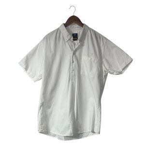 Publish Men’s White Short Sleeve Button Shirt 100% Cotton Business Size XL